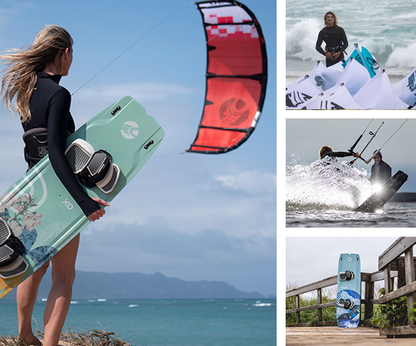 Chicas en cursos de kitesurf varias tomas