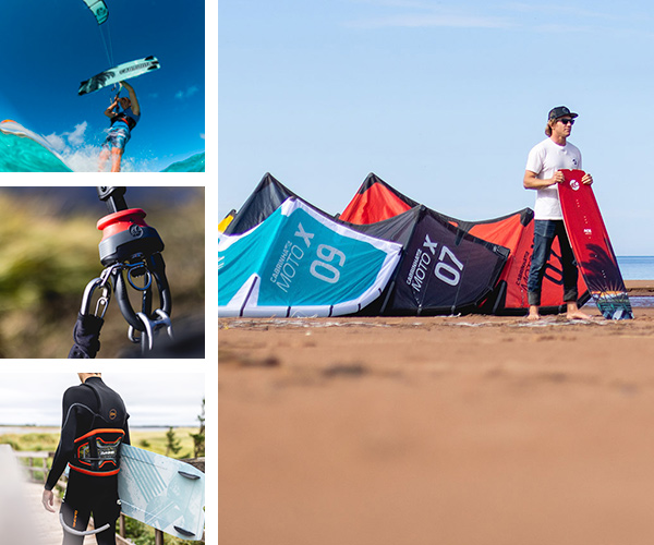 Assemblage du matériel lors d'un cours de kitesurf